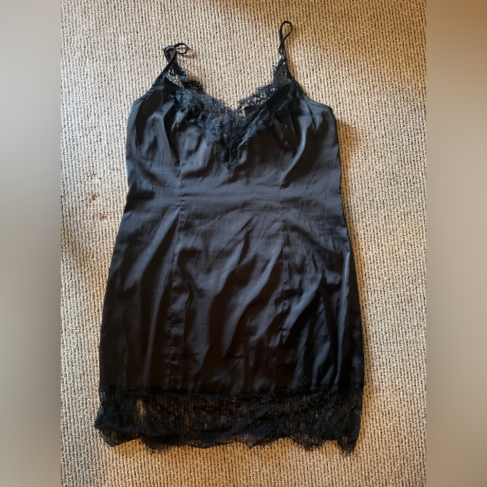 Elegant Black Lace Slip Dress